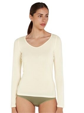 Icebreaker Merino Wool Siren Sweetheart Long Sleeve Top -- undyed